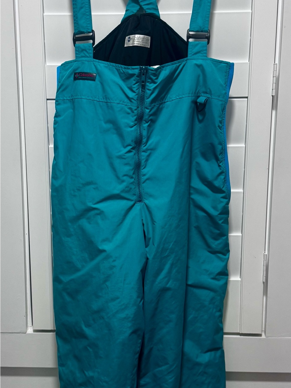 Columbia Men’s XL Teal Ski Snow Bib Overalls Retro Adjustable Suspenders
